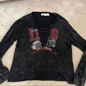 Long Sleeve Vintage Havana Top